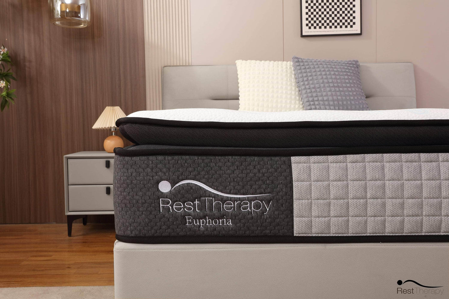 Matelas à ressorts ensachés hybrides en peluche Euphoria Cooling de 14 pouces avec mousse à mémoire de forme Cool Gel - Disponible en 2 tailles