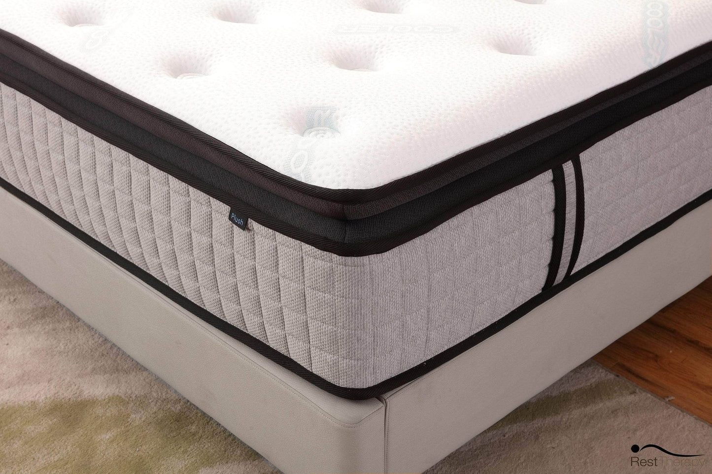 Matelas à ressorts ensachés hybrides en peluche Euphoria Cooling de 14 pouces avec mousse à mémoire de forme Cool Gel - Disponible en 2 tailles