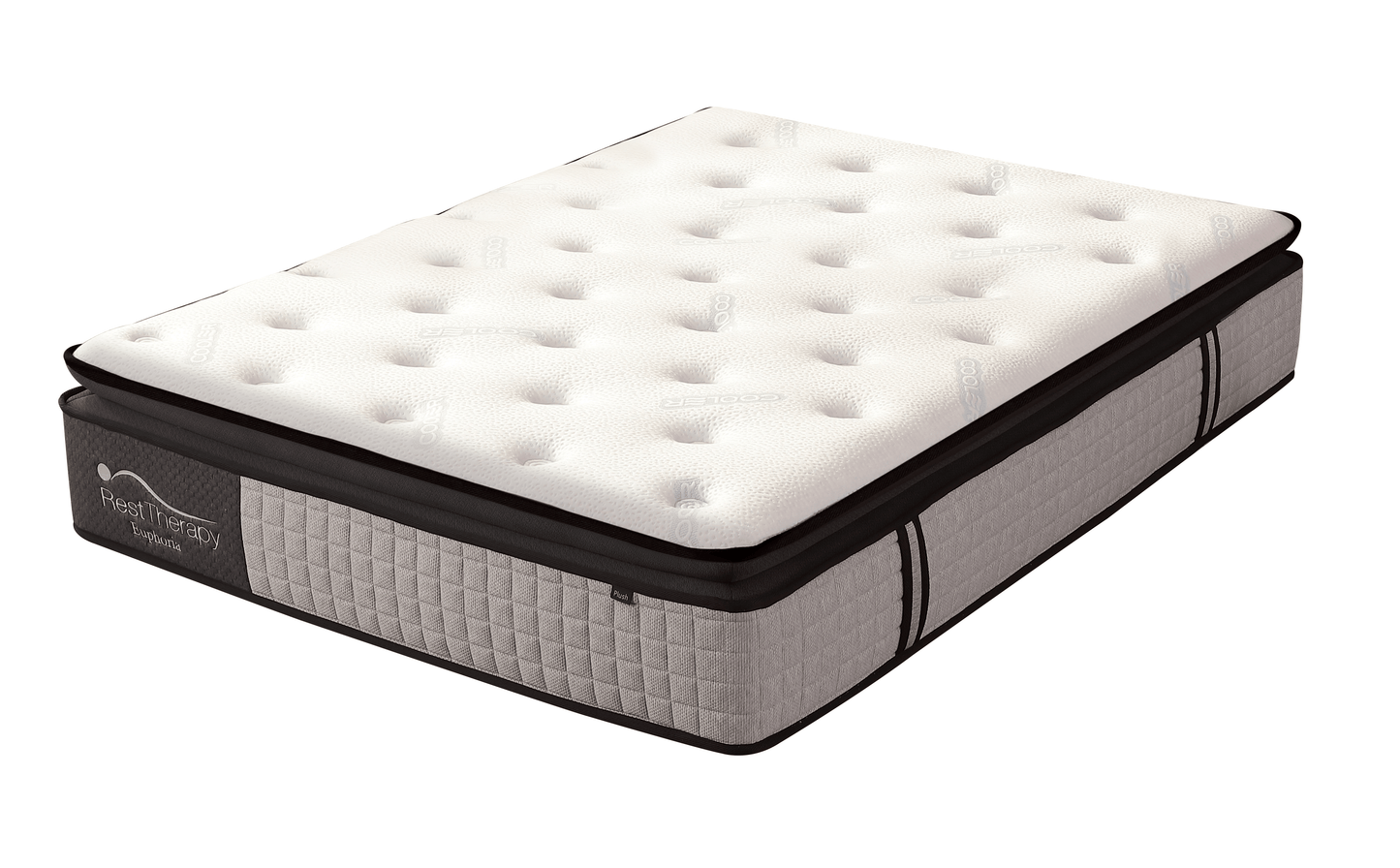 Matelas à ressorts ensachés hybrides en peluche Euphoria Cooling de 14 pouces avec mousse à mémoire de forme Cool Gel - Disponible en 2 tailles
