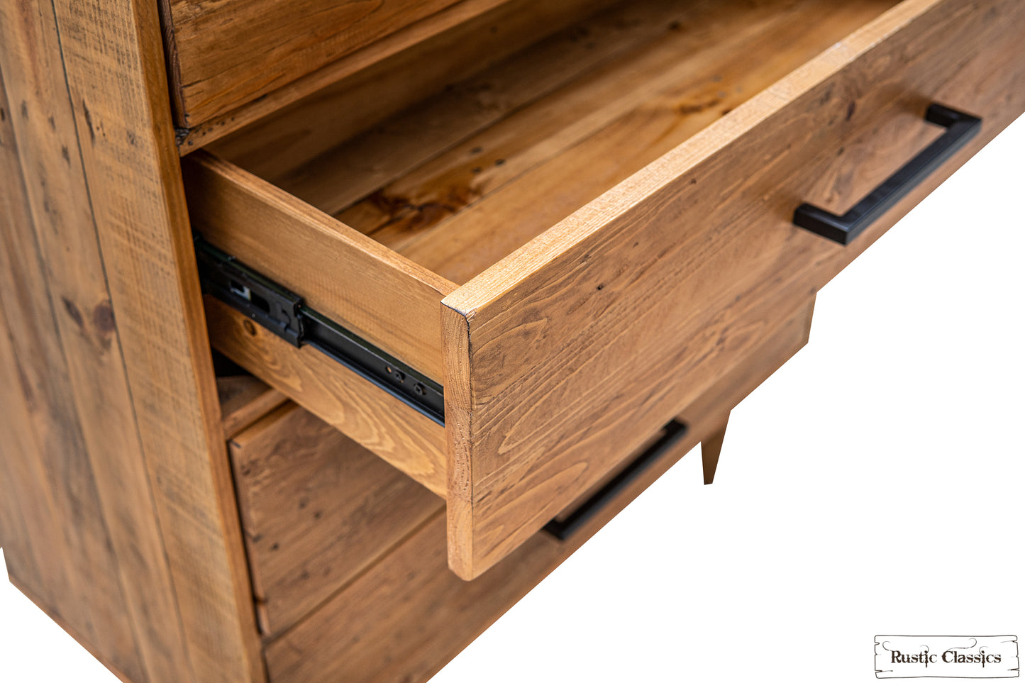 Cypress Reclaimed Wood 5 Drawer Chest in Spice