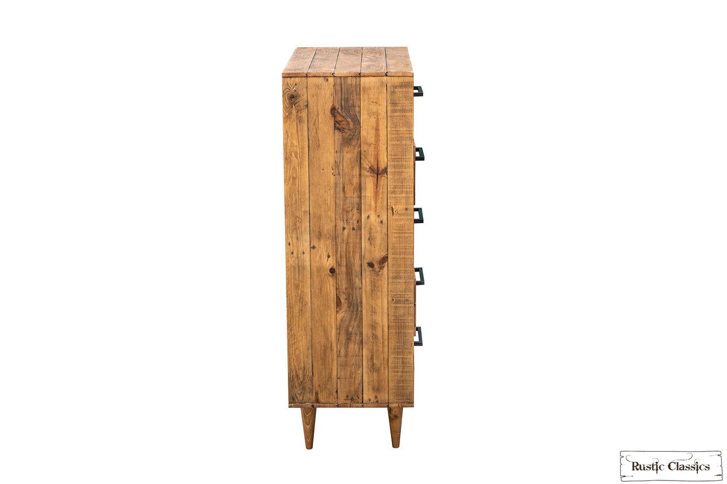 Cypress Reclaimed Wood 5 Drawer Chest in Spice