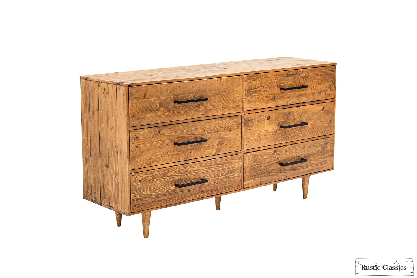 Cypress Reclaimed Wood 6 Drawer Dresser in Spice