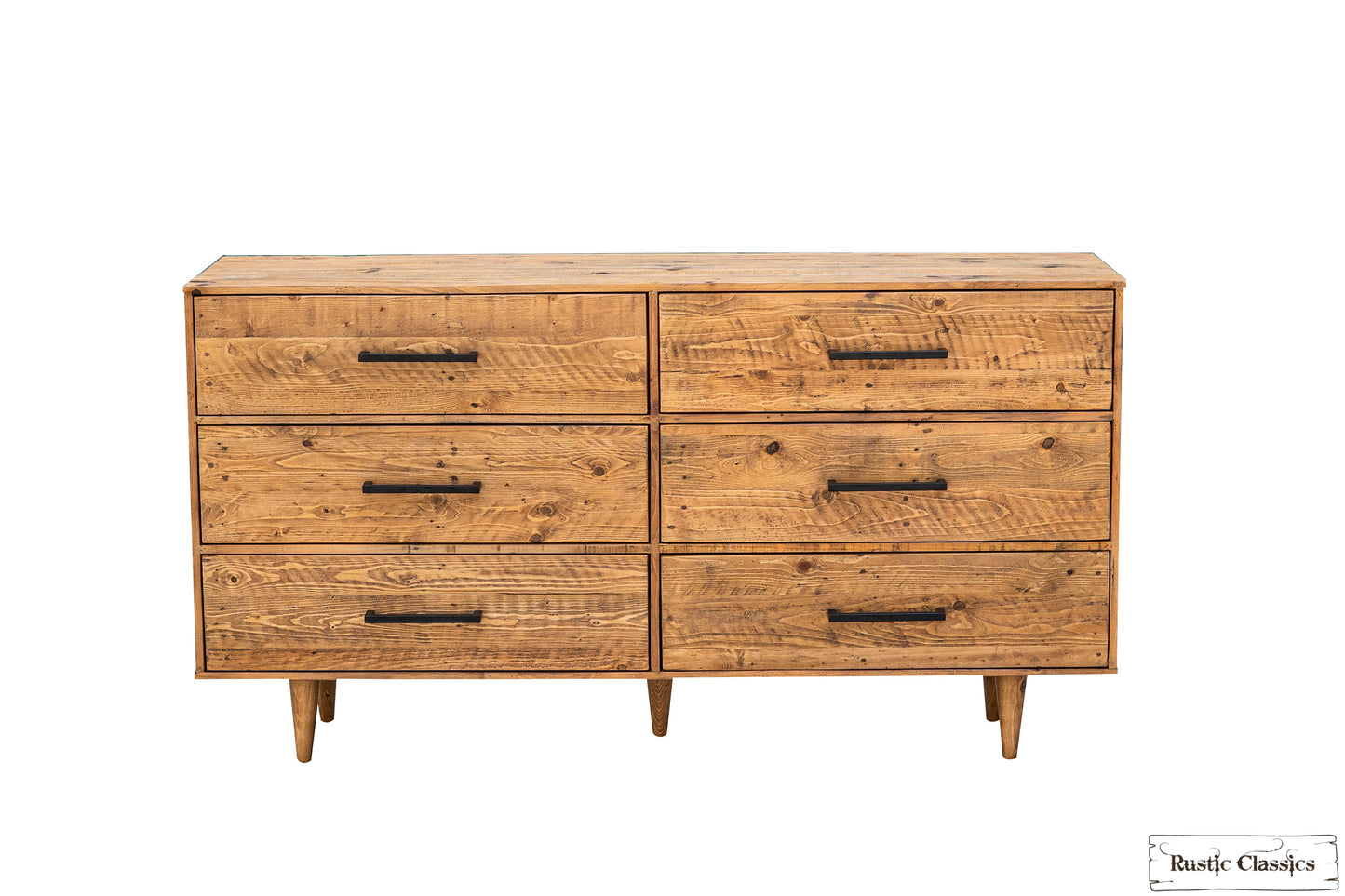 Cypress Reclaimed Wood 6 Drawer Dresser in Spice