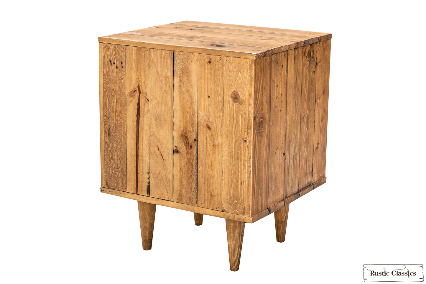 Cypress Reclaimed Wood 1 Drawer Nightstand in Spice