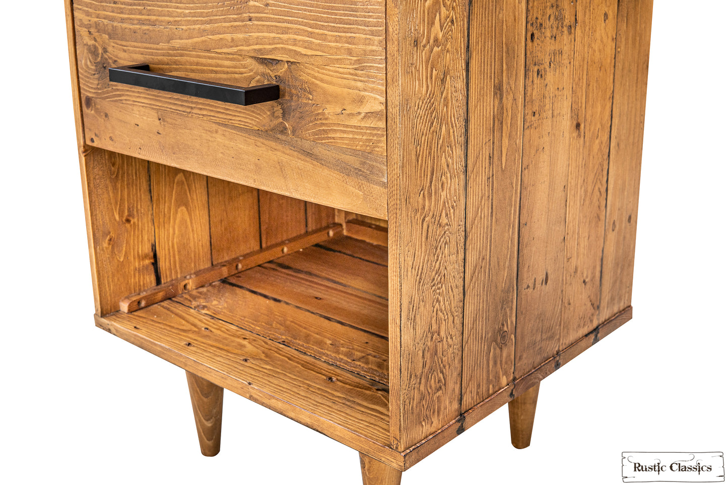 Cypress Reclaimed Wood 1 Drawer Nightstand in Spice