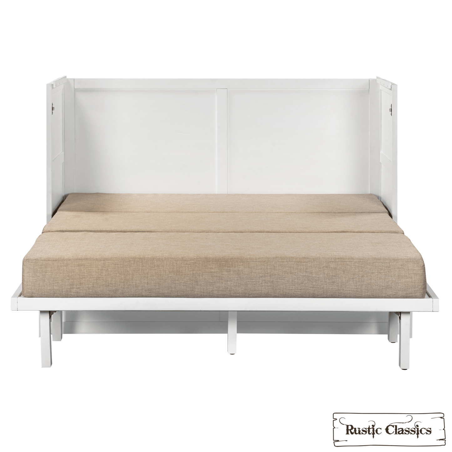 Rustic Classics Murphy Bed Stow Queen Size Murphy Bed Cabinet with Gel Memory Foam Mattress - Available in 4 Colours