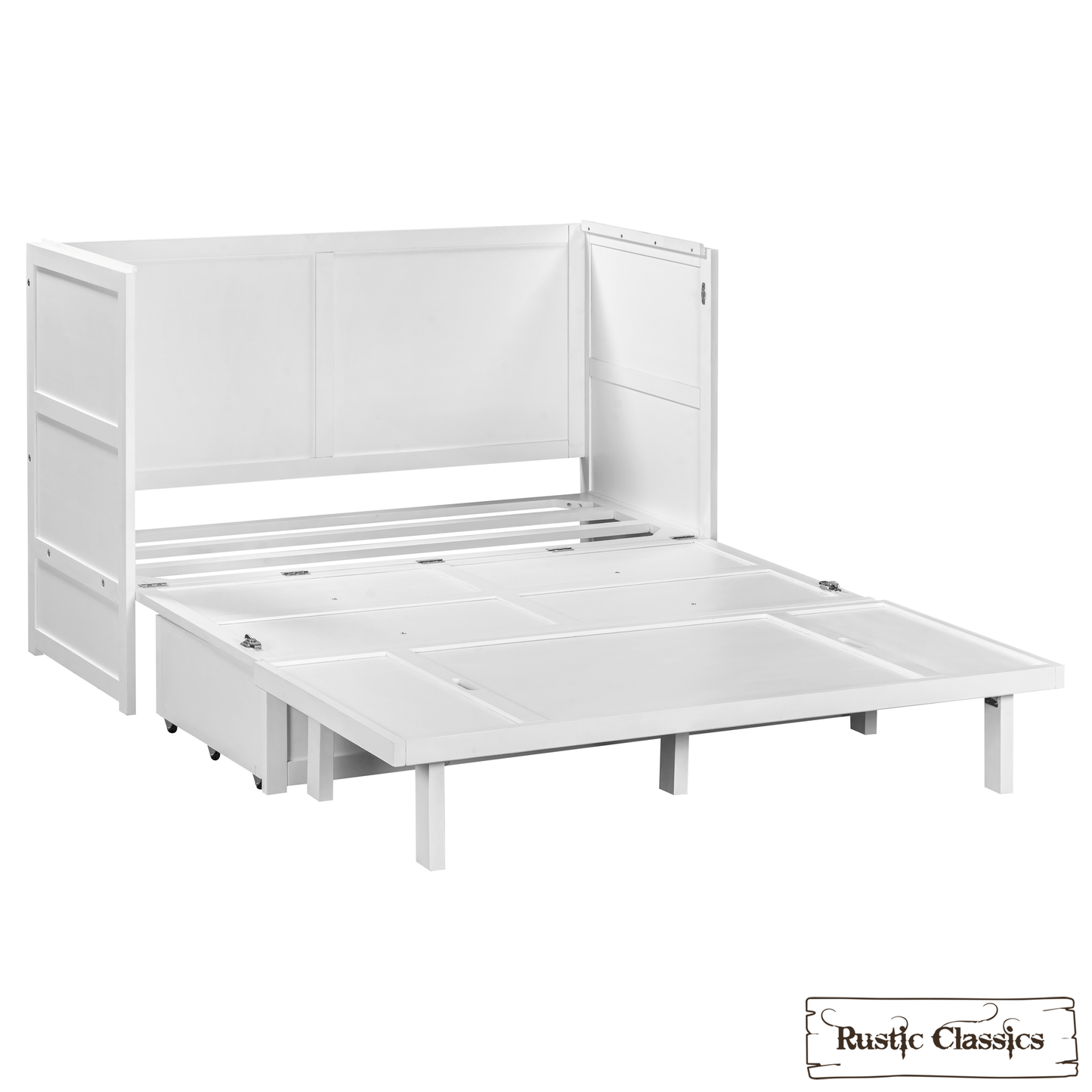 Rustic Classics Murphy Bed Stow Queen Size Murphy Bed Cabinet with Gel Memory Foam Mattress - Available in 4 Colours