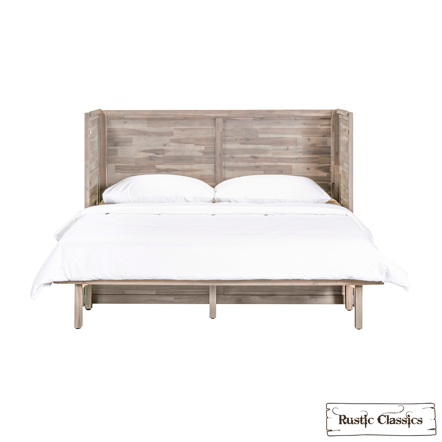 Rustic Classics Murphy Bed Stow Queen Size Murphy Bed Cabinet with Gel Memory Foam Mattress - Available in 4 Colours