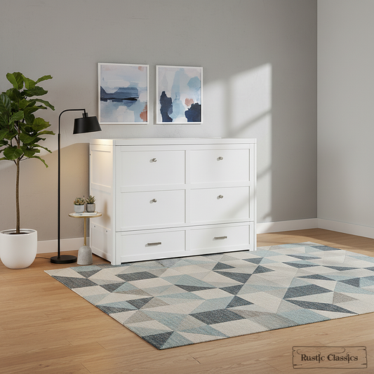 Stow Full Size Murphy Bed Cabinet with Gel Memory Foam Mattress - Available in 4 Colours