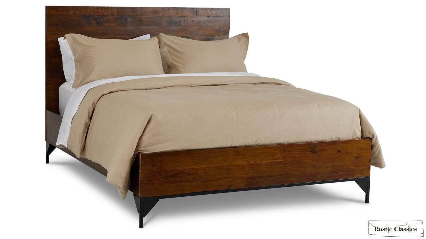 Rustic Classics Bed Blackcomb Reclaimed Wood and Metal Platform Bed in Coffee Bean - Available in 2 Sizes