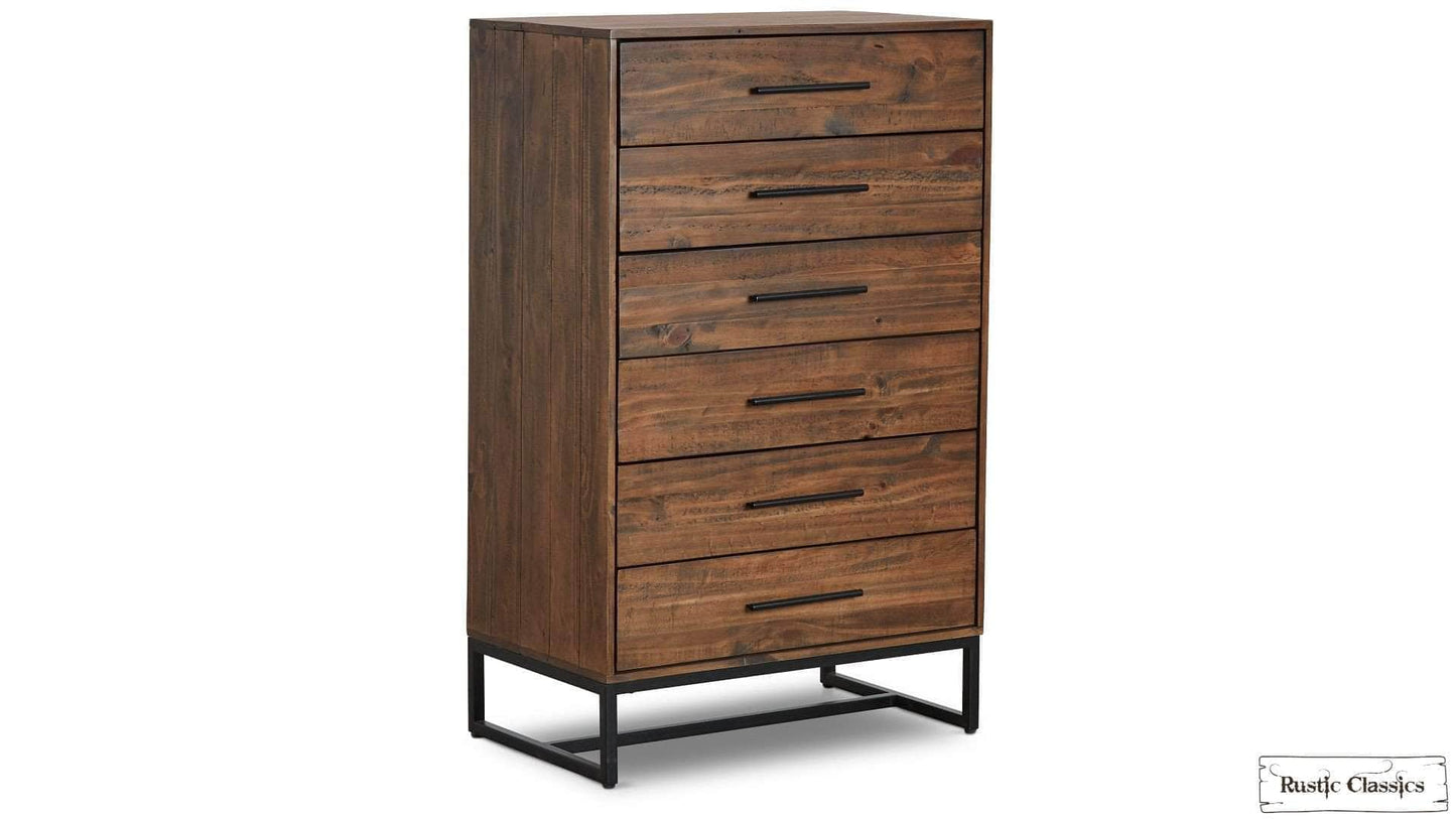 Rustic Classics Drawer Chest Blackcomb Reclaimed Wood and Metal 6 Drawer Chest in Coffee Bean