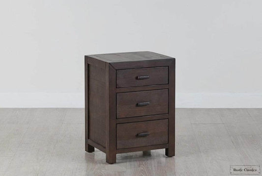 Rustic Classics Whistler Reclaimed Wood 3 Drawer Nightstand in Brown, image 1