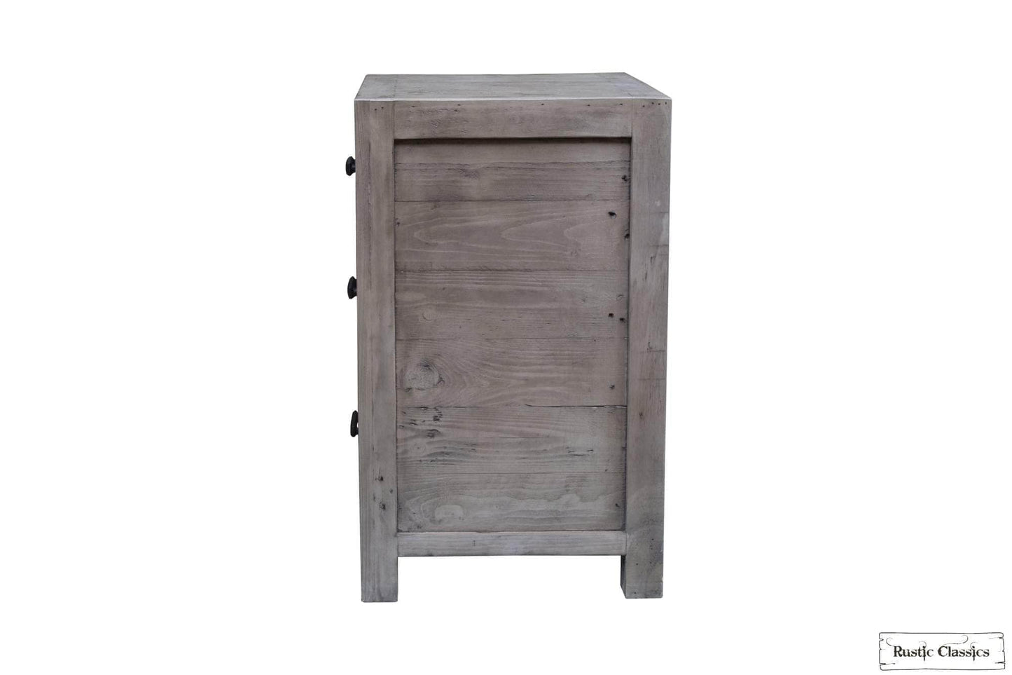 Rustic Classics Nightstand Whistler Reclaimed Wood 3 Drawer Nightstand in Grey