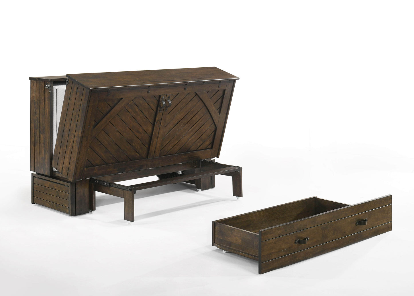 Night and Day Murphy Cabinet Bed Ranchero Murphy Cabinet Bed with Gel Memory Foam Mattress - Available in 2 Colours