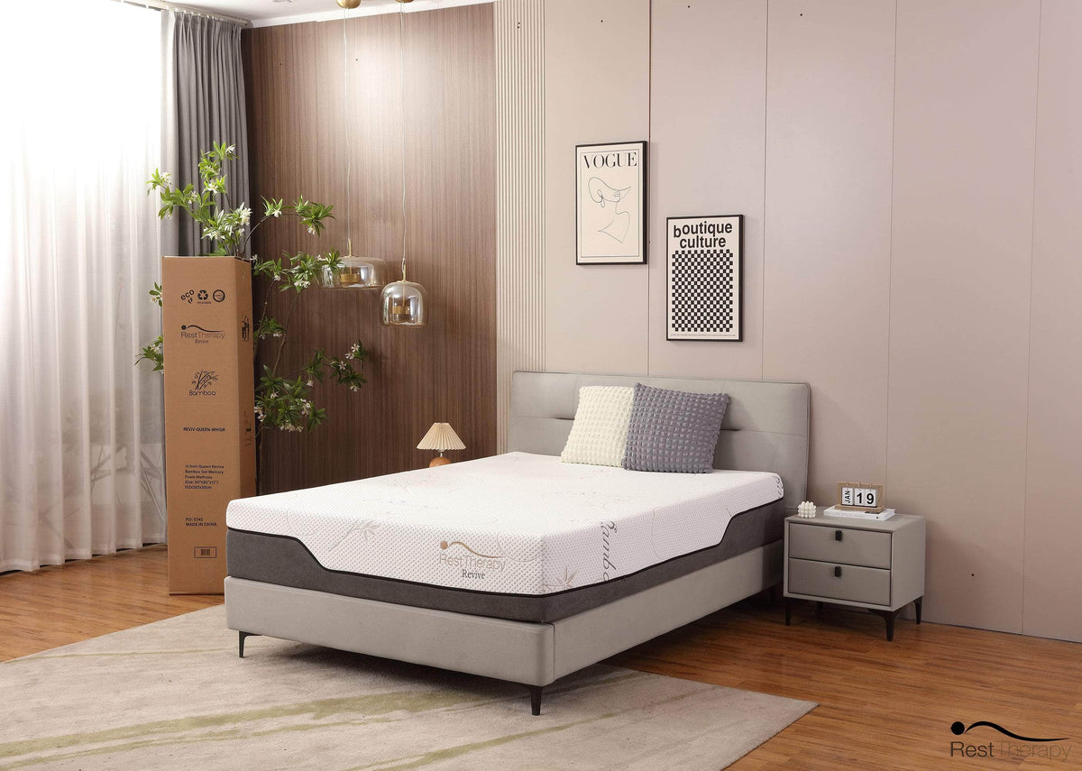 Rest Therapy 12 Inch Revive Bamboo Cool Gel Memory Foam Mattress, image 2