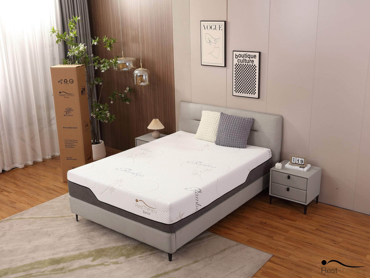 Rest Therapy 12 Inch Revive Bamboo Cool Gel Memory Foam Mattress, image 1