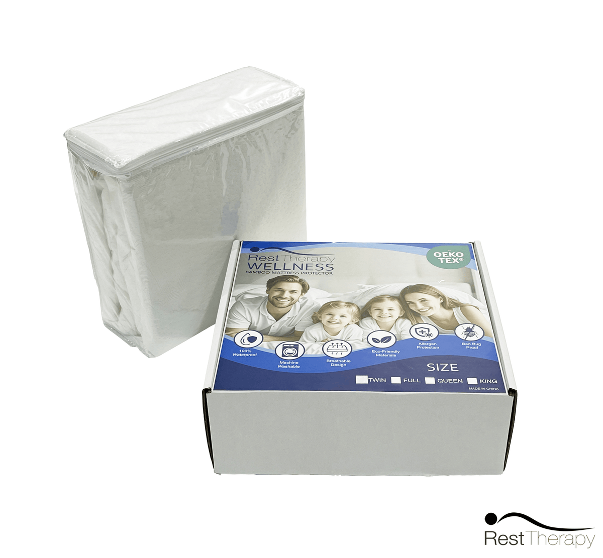 Rest Therapy Wellness Bamboo Mattress Protector, image 4