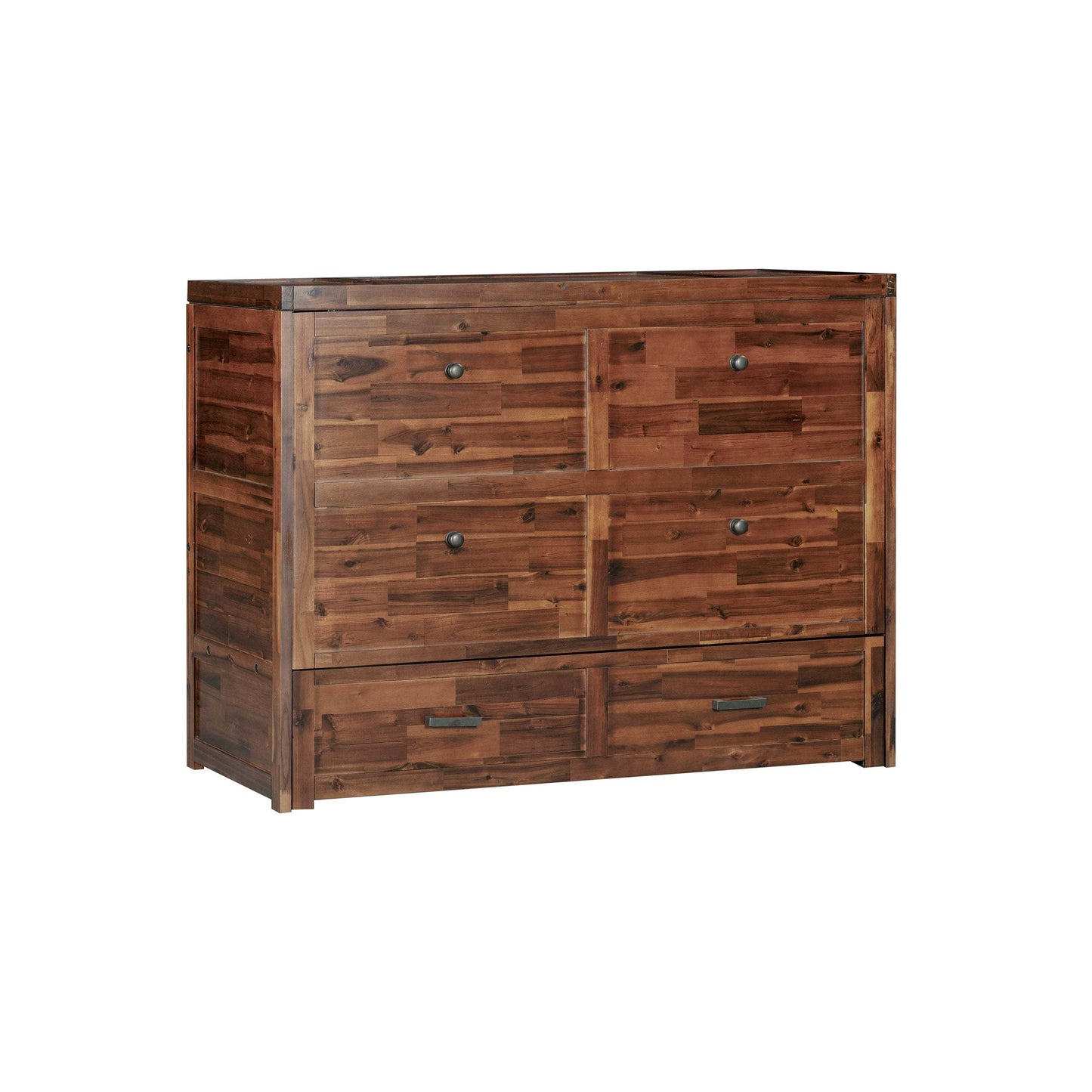 Rustic Classics Cherry Stow Full Size Murphy Bed Cabinet with Gel Memory Foam Mattress - Available in 4 Colours