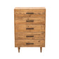 Cypress Reclaimed Wood 5 Drawer Chest in Spice