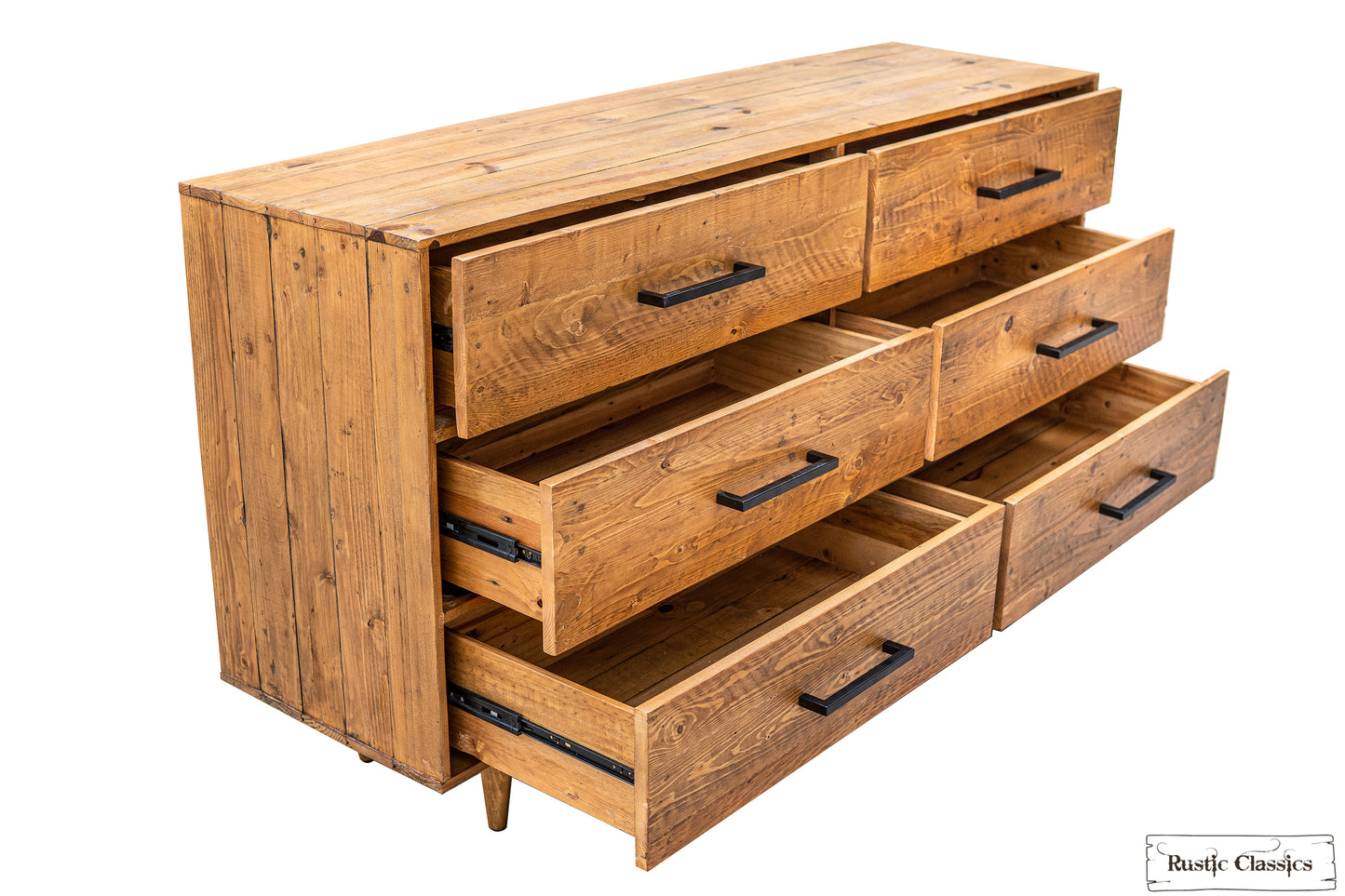 Cypress Reclaimed Wood 6 Drawer Dresser in Spice