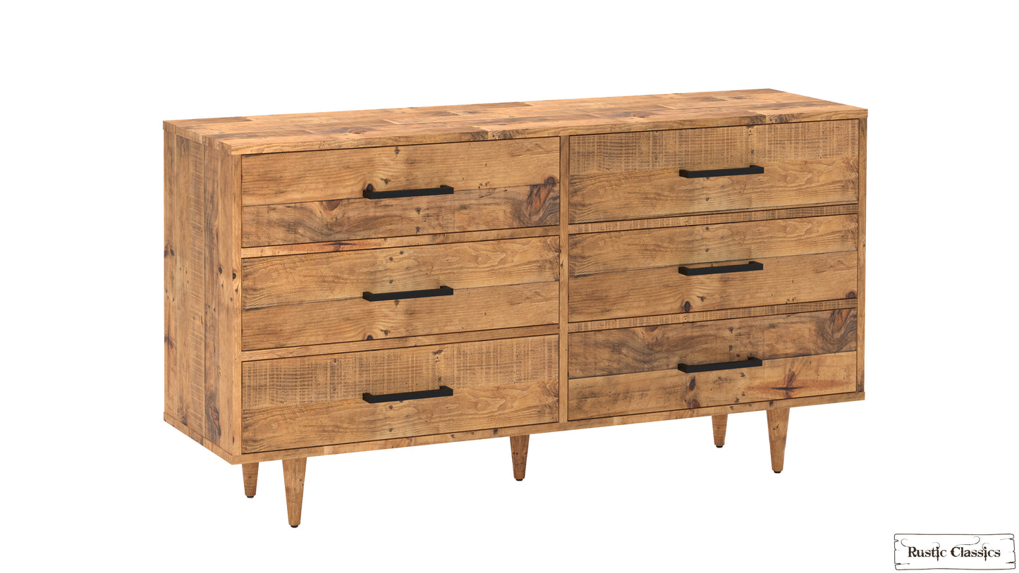 Cypress 5 Piece Reclaimed Wood Platform Bedroom Furniture Set in Spice - Available in 2 Sizes