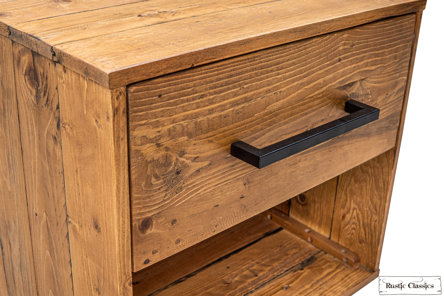 Cypress Reclaimed Wood 1 Drawer Nightstand in Spice