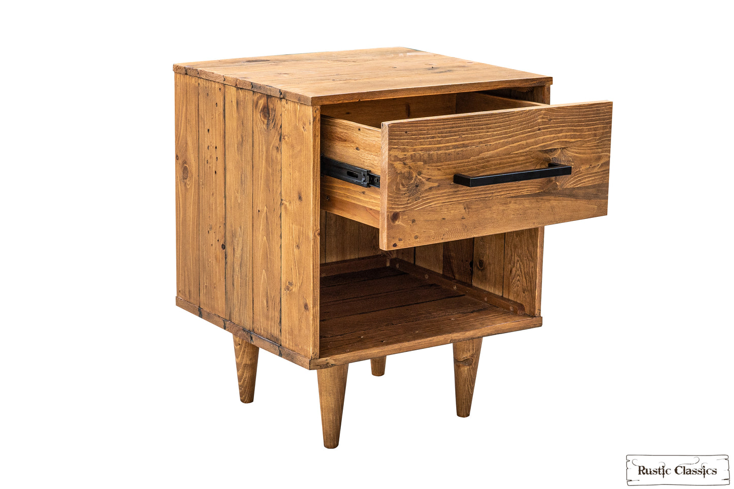 Cypress Reclaimed Wood 1 Drawer Nightstand in Spice