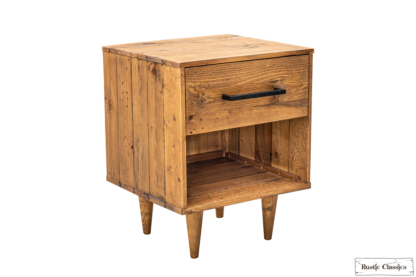Cypress Reclaimed Wood 1 Drawer Nightstand in Spice
