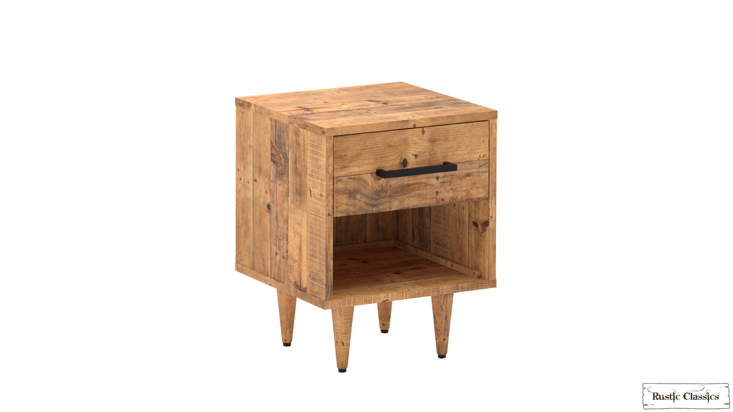 Cypress 4 Piece Reclaimed Wood Platform Bedroom Furniture Set in Spice - Available in 2 Sizes