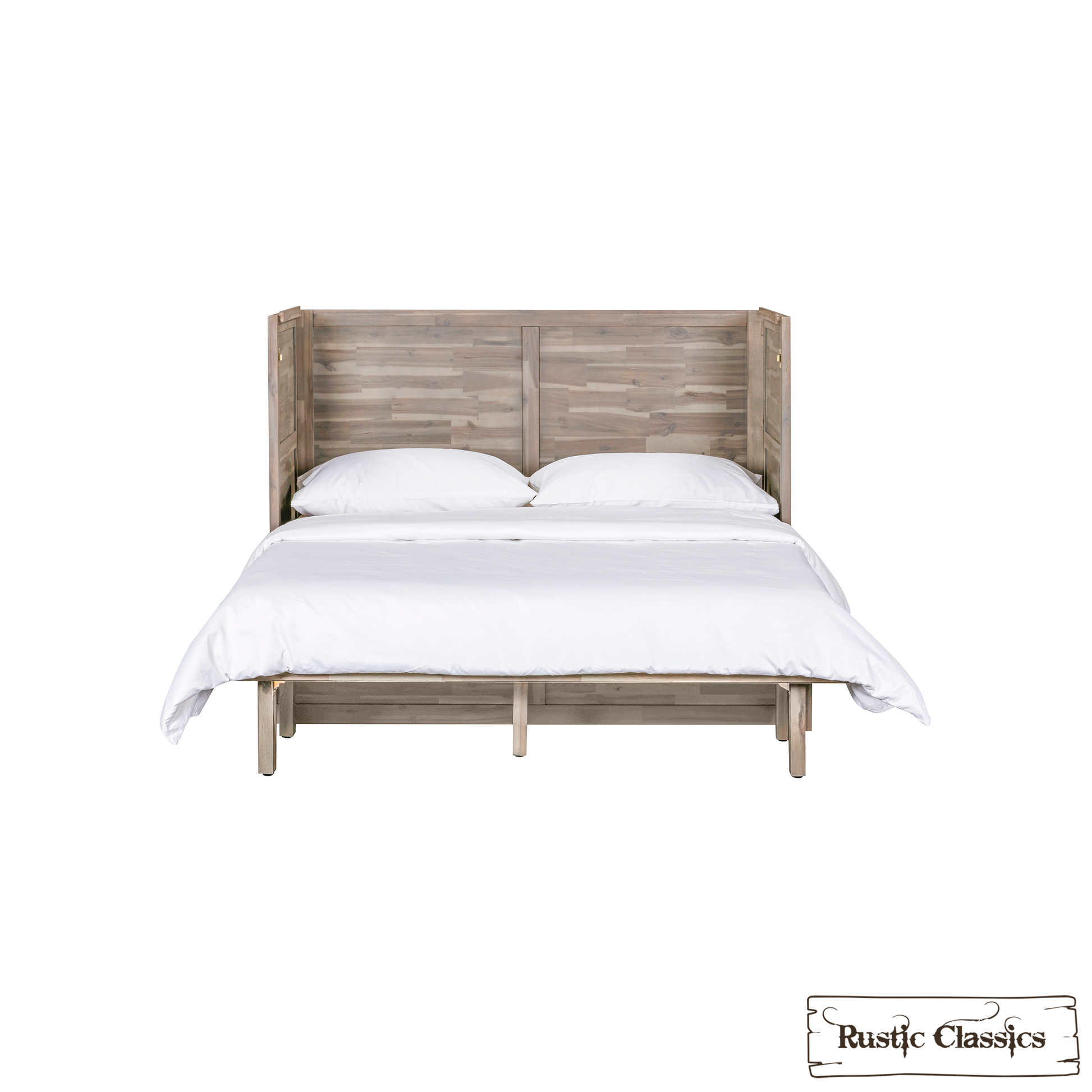 Rustic Classics Murphy Bed Stow Full Size Murphy Bed Cabinet with Gel Memory Foam Mattress - Available in 4 Colours
