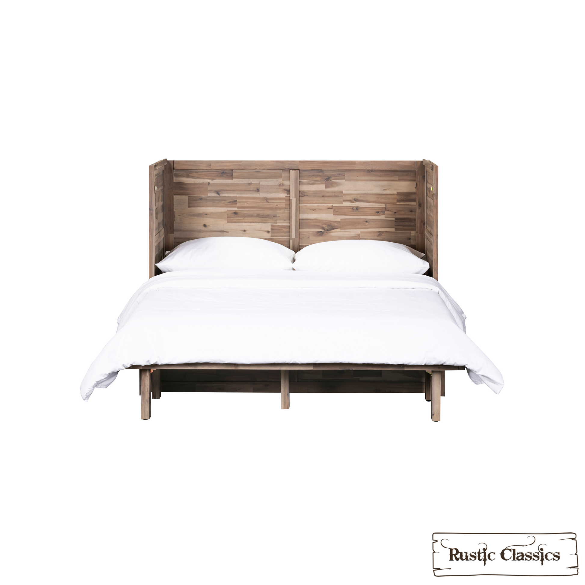 Rustic Classics Murphy Bed Stow Full Size Murphy Bed Cabinet with Gel Memory Foam Mattress - Available in 4 Colours
