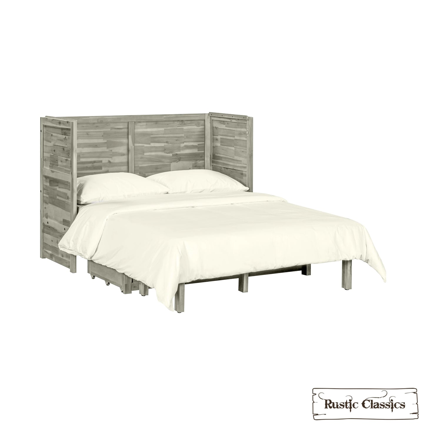 Stow Full Size Murphy Bed Cabinet with Gel Memory Foam Mattress - Available in 4 Colours