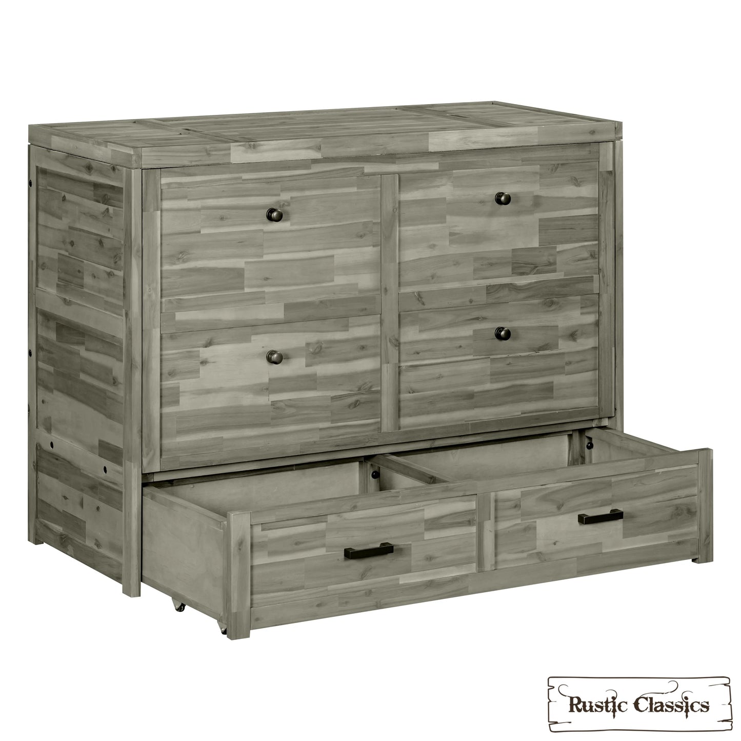 Stow Full Size Murphy Bed Cabinet with Gel Memory Foam Mattress - Available in 4 Colours