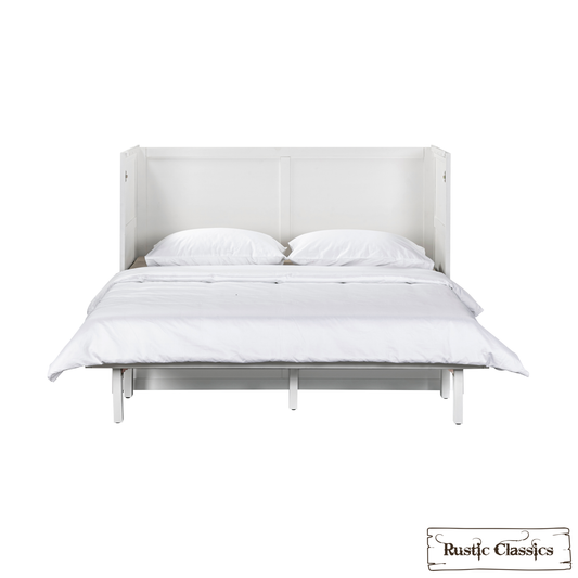 Rustic Classics Murphy Bed Stow Queen Size Murphy Bed Cabinet with Gel Memory Foam Mattress - Available in 4 Colours