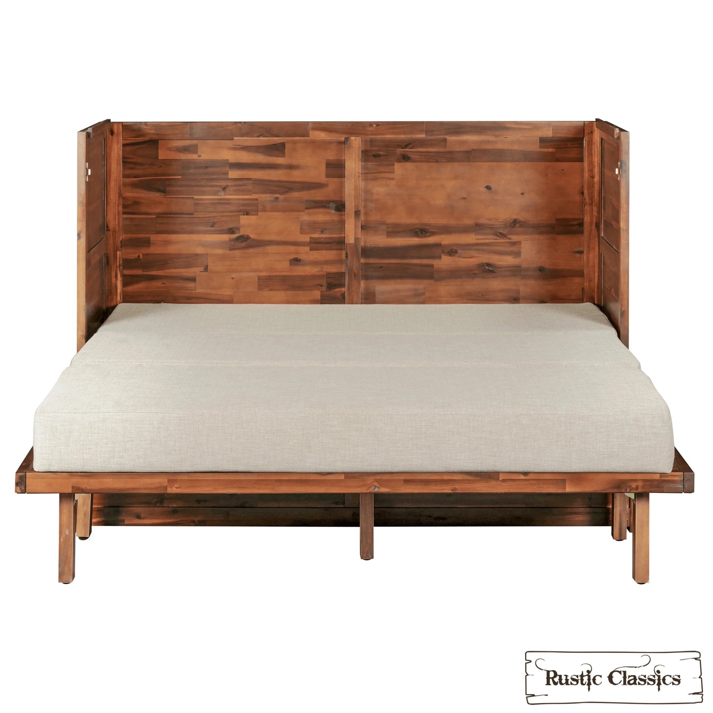 Stow Queen Size Murphy Bed Cabinet with Gel Memory Foam Mattress - Available in 4 Colours