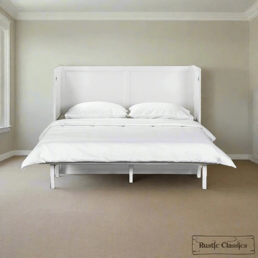 Stow Queen Size Murphy Bed Cabinet with Gel Memory Foam Mattress - Available in 4 Colours