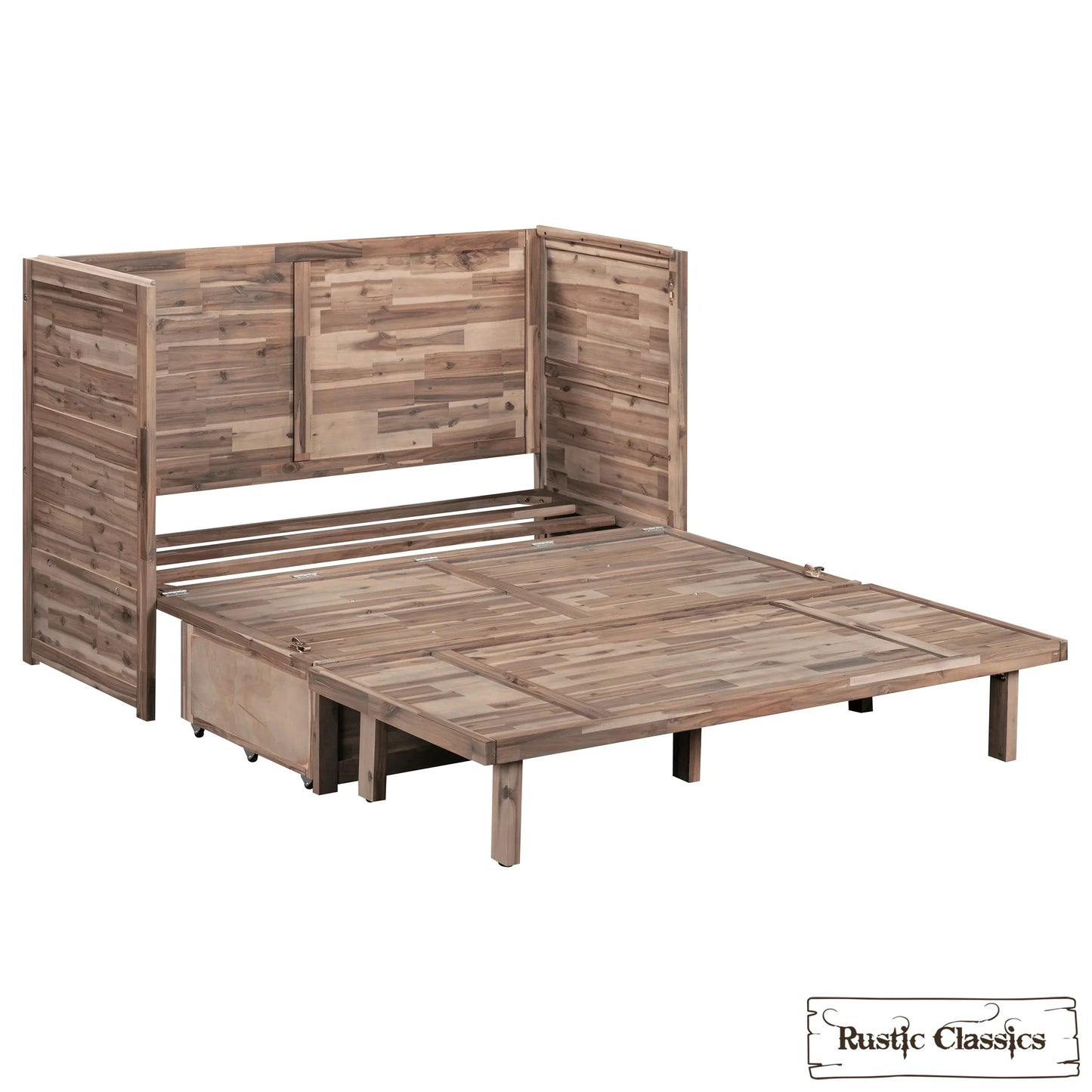 Stow Queen Size Murphy Bed Cabinet with Gel Memory Foam Mattress - Available in 4 Colours