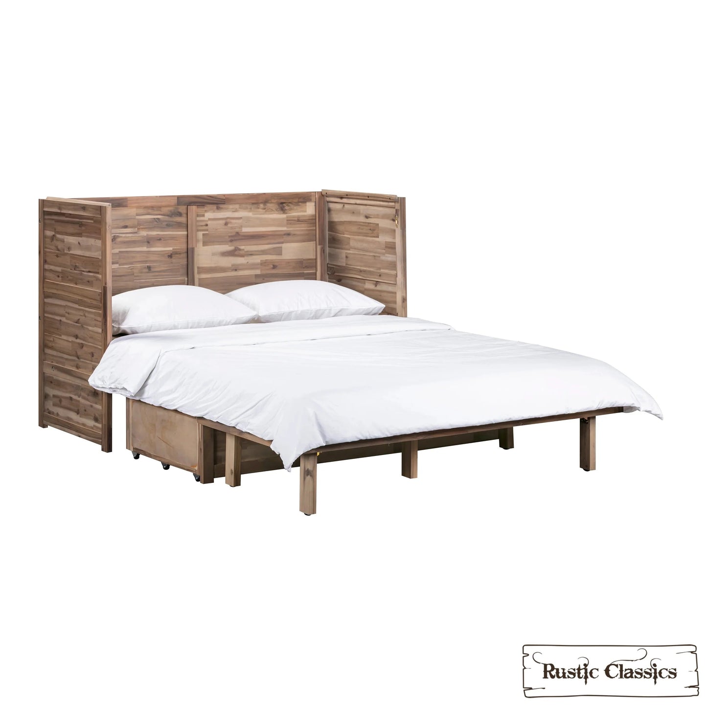 Stow Queen Size Murphy Bed Cabinet with Gel Memory Foam Mattress - Available in 4 Colours