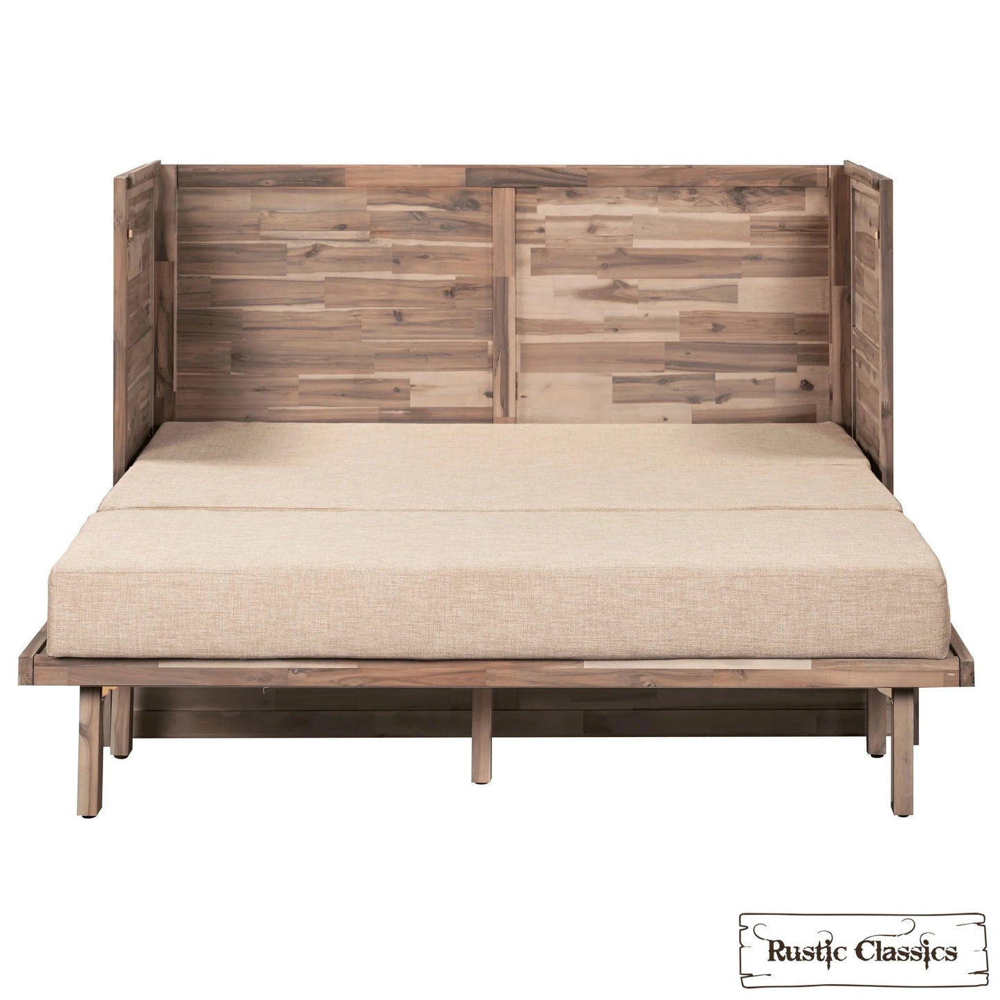 Stow Queen Size Murphy Bed Cabinet with Gel Memory Foam Mattress - Available in 4 Colours