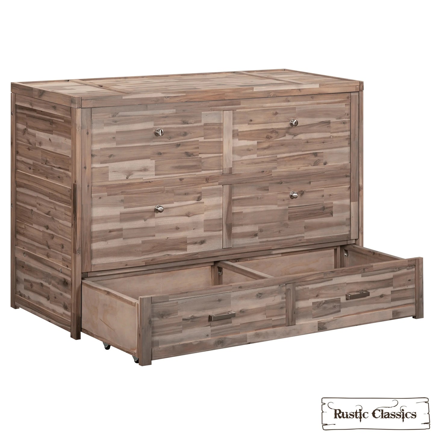 Stow Queen Size Murphy Bed Cabinet with Gel Memory Foam Mattress - Available in 4 Colours