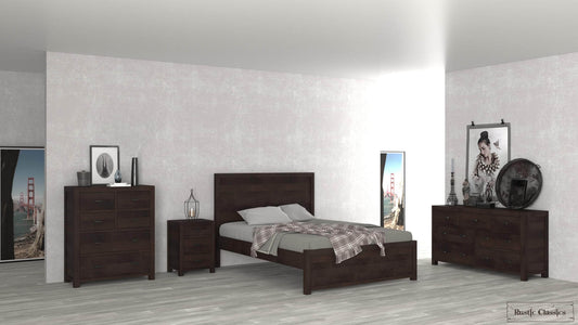 Pending - Rustic Classics Bedroom Set Whistler 4 Piece Reclaimed Wood Platform Bedroom Furniture Set in Brown – Available in 2 Sizes