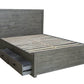 Rustic Classics Bed Whistler Reclaimed Wood Platform Bed with 4 Storage Drawers in Grey - Available in 2 Sizes