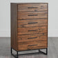 Rustic Classics Bedroom Set Blackcomb 4 Piece Reclaimed Wood and Metal Platform Bedroom Furniture Set in Coffee Bean - Available in 2 Sizes