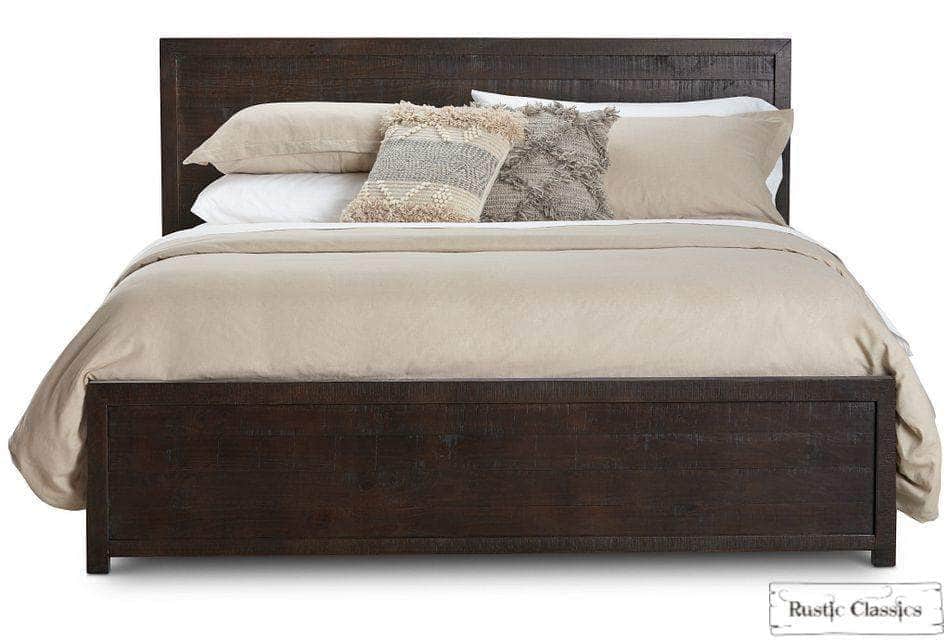 Rustic Classics Bedroom Set Whistler 4 Piece Reclaimed Wood Platform Bedroom Furniture Set in Brown – Available in 2 Sizes