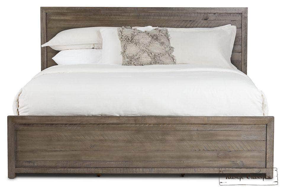 Rustic Classics Bedroom Set Whistler 4 Piece Reclaimed Wood Storage Platform Bedroom Furniture Set in Grey – Available in 2 Sizes