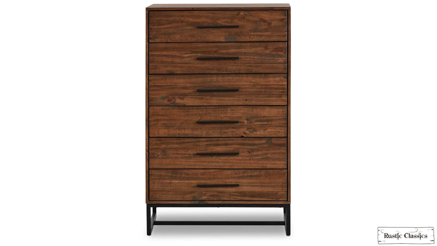 Rustic Classics Drawer Chest Blackcomb Reclaimed Wood and Metal 6 Drawer Chest in Coffee Bean