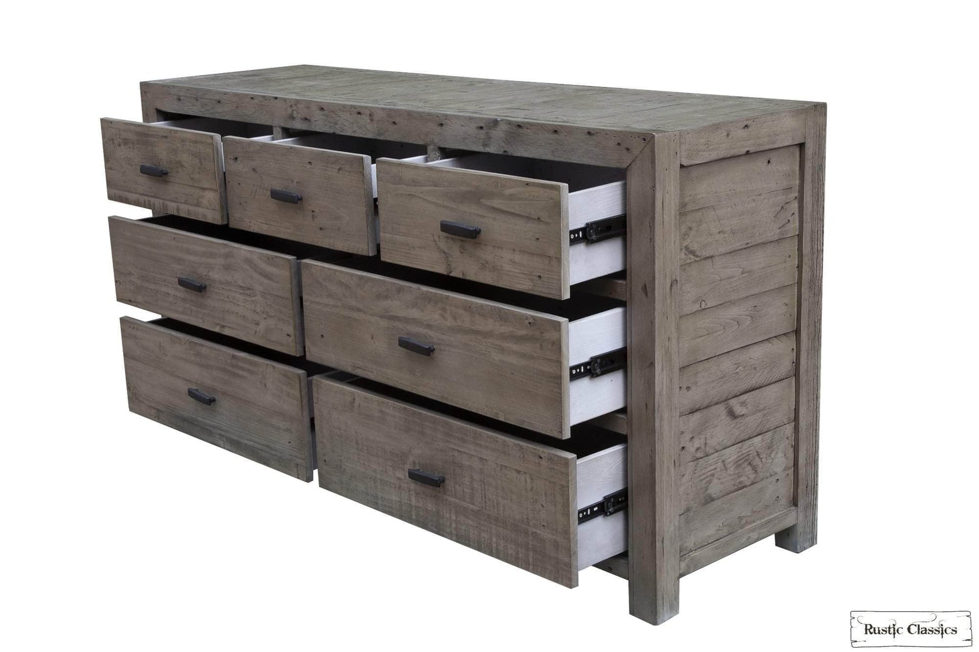 Rustic Classics Whistler Reclaimed Wood 7 Drawer Dresser in Grey Rustic Classics Whistler Reclaimed Wood 7 Drawer Dresser in Grey