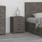 Rustic Classics Nightstand Whistler Reclaimed Wood 3 Drawer Nightstand in Grey