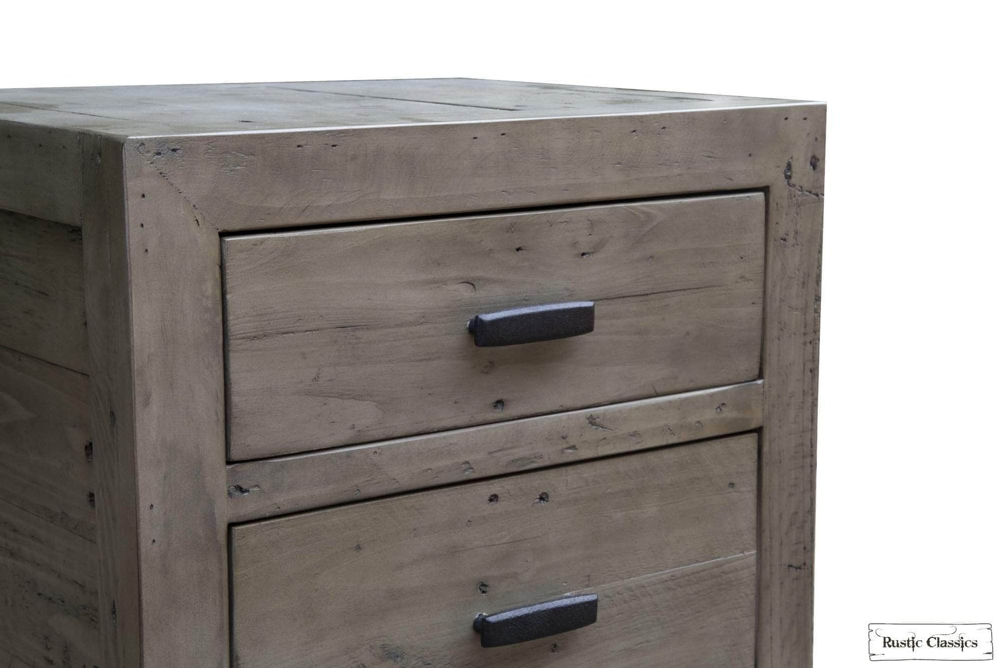 Rustic Classics Nightstand Whistler Reclaimed Wood 3 Drawer Nightstand in Grey